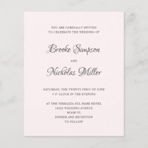 Pink   LOW COST Simple Elegant Minimal Wedding