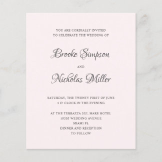 Pink | LOW COST Simple Elegant Minimal Wedding