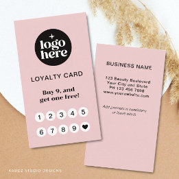 Pink Loyalty Card Business Reward Punch Card