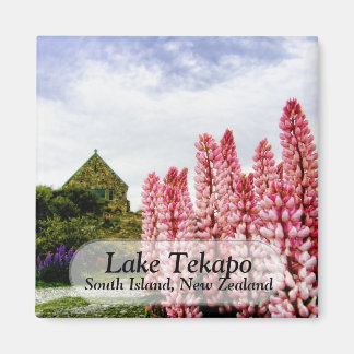 Pink Lupins @ Lake Tekapo New Zealand Magnet
