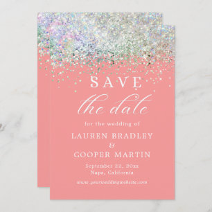 Pink Luxury Glitter Wedding Save The Date