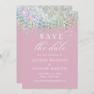 Pink Luxury Glitter Wedding Save The Date