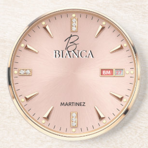 Pink Luxury Watch Elegant Gold and Silver Women's Coaster