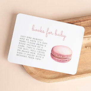Pink Macaron Baby Shower Books Enclosure Card