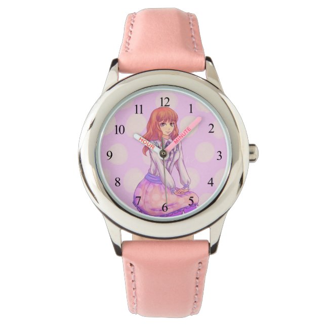 Pink Macaron Girl Watch (Front)