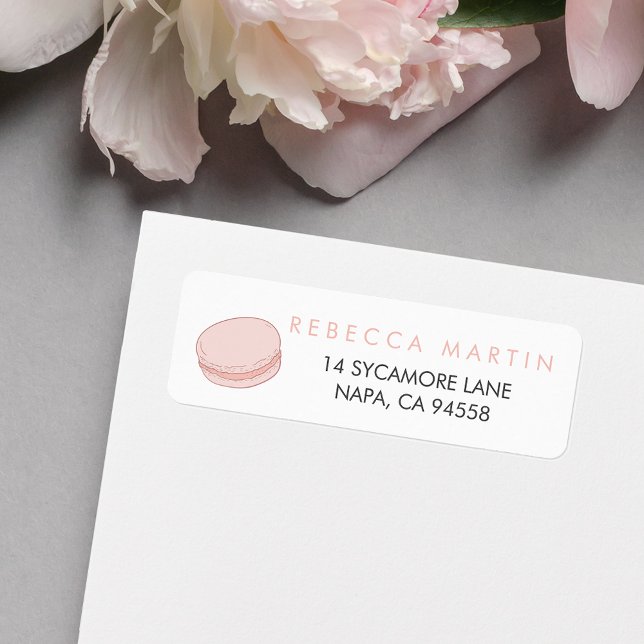 Pink Macaron Return Address Label (Creator Uploaded)