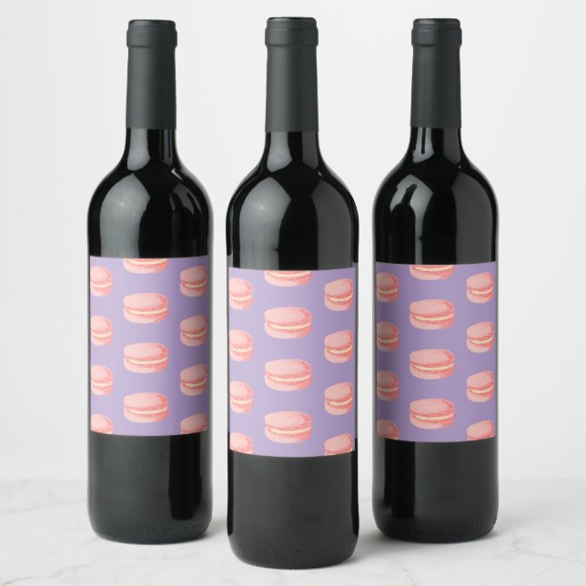 Pink macaroons wine label (Bottles)