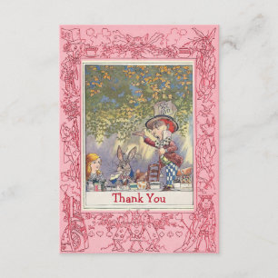 Pink Mad Hatter's Wonderland Tea Party Thank You