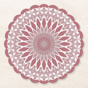 Pink Madder Tristyns Mandala Paper Coaster