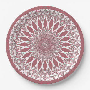 Pink Madder Tristyns Mandala Paper Plate