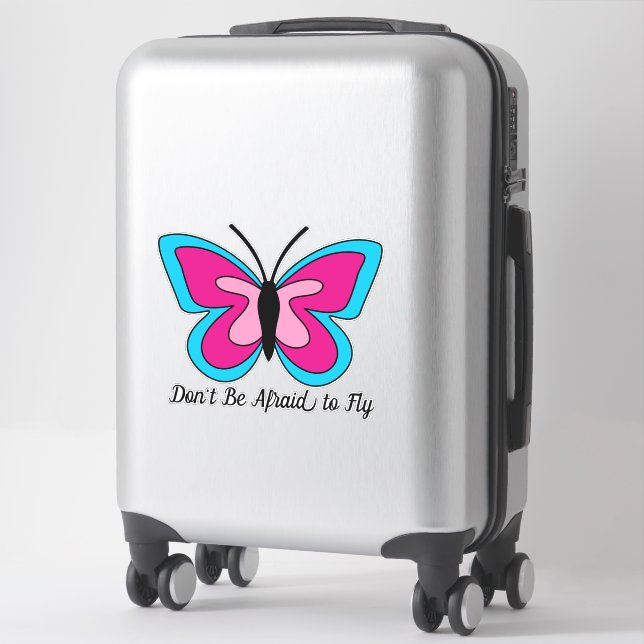 Pink Magenta Blue Butterfly | Add Text (Suitcase)