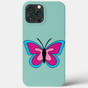 Pink Magenta Blue Butterfly iPhone 13 Pro Max Case