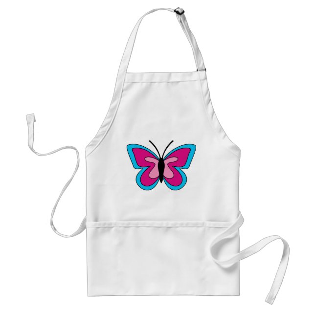 Pink Magenta Blue Butterfly Standard Apron (Front)
