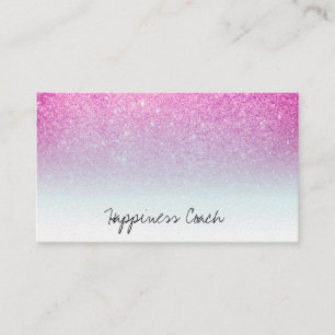 *~* Pink Magenta Blue White Ombre Gradient Glitter Business Card
