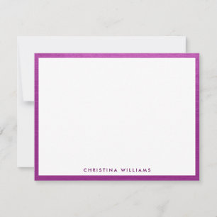 Pink Magenta Brushed Metal Elegant Girly Modern Card