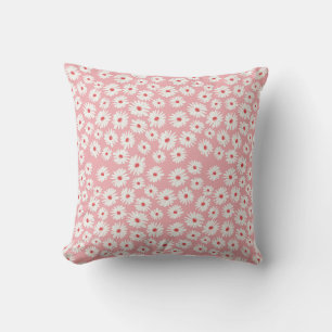 Pink magenta daisy flower pattern cushion