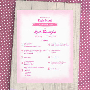 Pink & Magenta Eagle Court of Honour Program Flyer