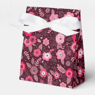 Pink magenta elegant ditsy floral pattern favour box