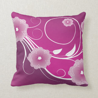 Pink Magenta Floral Swirl Cushion