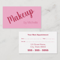 Pink Magenta Makeup Artist Appointment Card