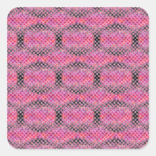 Pink Magenta Splash Bricks Pattern Square Sticker