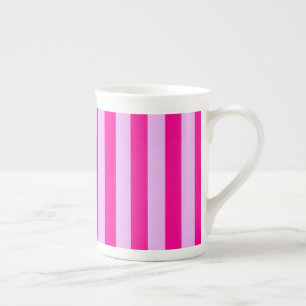 Pink & Magenta Stripe Pattern Bone China Mug
