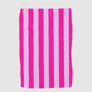 Pink & Magenta Stripe Pattern Golf Towel