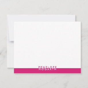 Pink Magenta White Modern Minimalist Colorblock Card