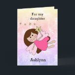 Pink Magical Fairy 4th Birthday Card<br><div class="desc">A cute fairy 4th birthday card for daughter, goddaughter, granddaughter, etc. The front features a brunette fairy holding a gold wand against a pretty watercolor background. The fairy wand can be personalised with the age you need and the birthday girl's name can be added underneath the fairy. The inside message...</div>