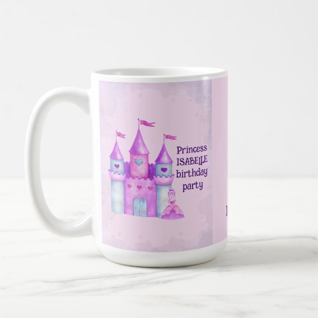 Pink Magical Fairytale Castle Princess Party Coffee Mug (Left)