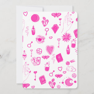 pink magical mystical invitation