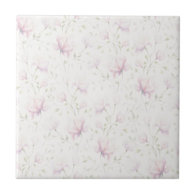 Pink Magnolia Ceramic Tile (Front)