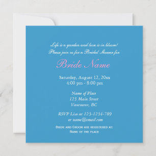 Pink magnolia flower bridal shower invitation