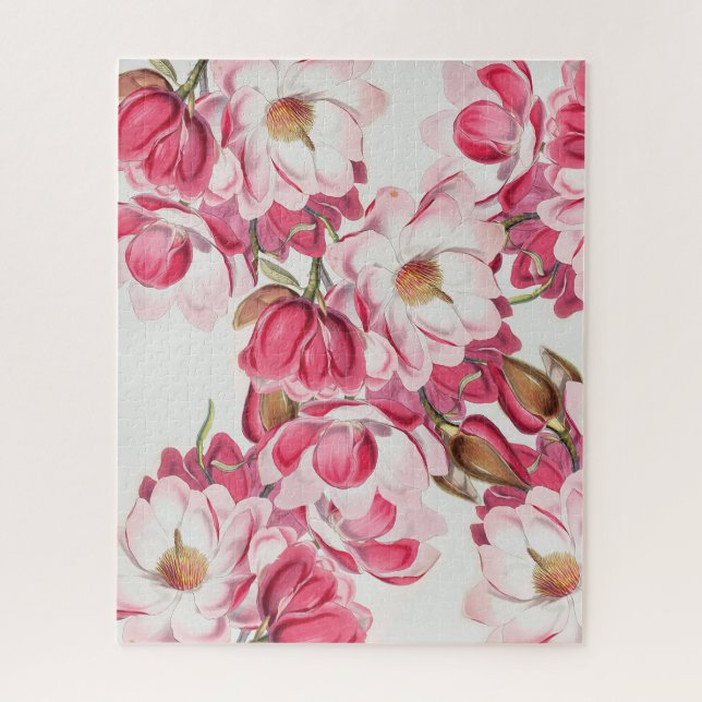 Pink Magnolia Flower Puzzle (Vertical)