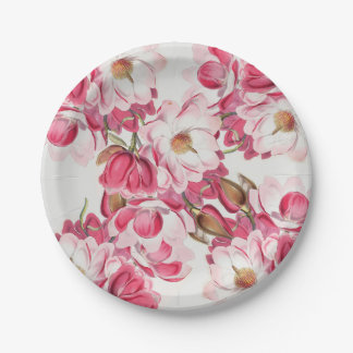 Pink Magnolia Paper Plates