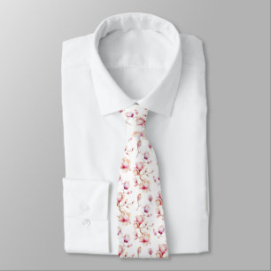 Pink Magnolia Pattern {pick your colour} Tie