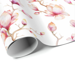 Pink Magnolia Pattern {pick your colour} Wrapping Paper