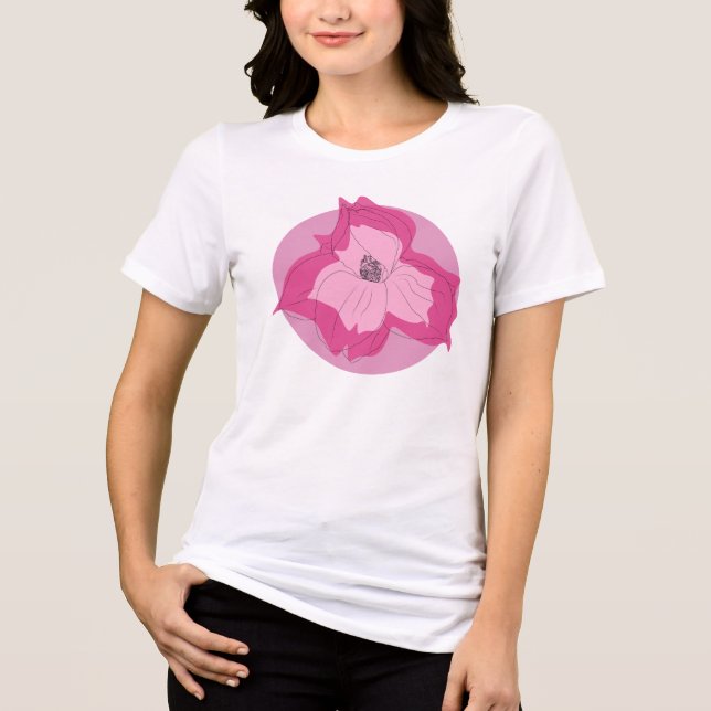 Pink magnolia Tri-Blend shirt (Front)