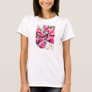 Pink Magnolia watercolor art T-Shirt
