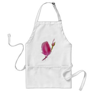 Pink Magnolia watercolour flower art Standard Apron