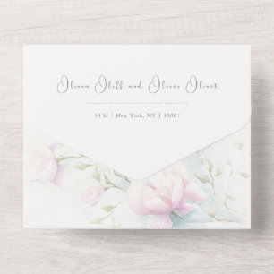 Pink Magnolia Wedding  All In One Invitation