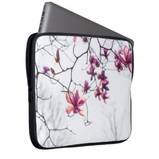Pink magnolias laptop sleeve