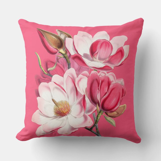 Pink Magnolias Pillow (Front)