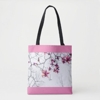 Pink magnolias tote bag