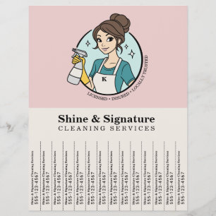 Pink Maid Cleaning Services Tear Off Strips Flyer
