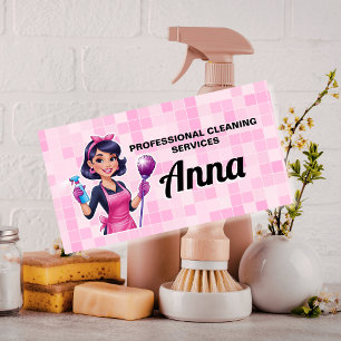 Pink Maid Janitorial Cleaning Service Name Tag