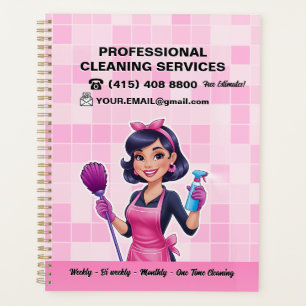 Pink Maid Janitorial Lady House Cleaning Service Planner
