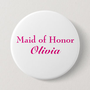 Pink Maid of Honour Button