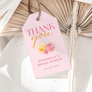 Pink Main Squeeze Bridal Shower Thank You Gift Tags