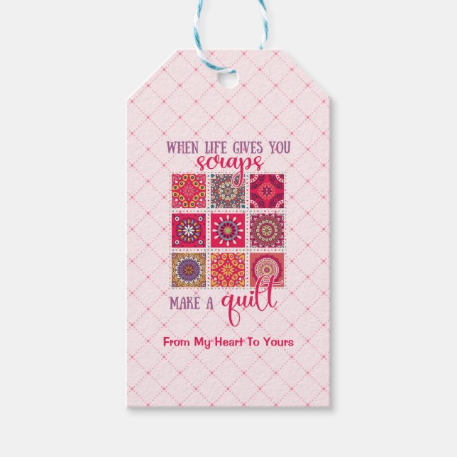 Pink Make A Quilt Gift Tags (Front)